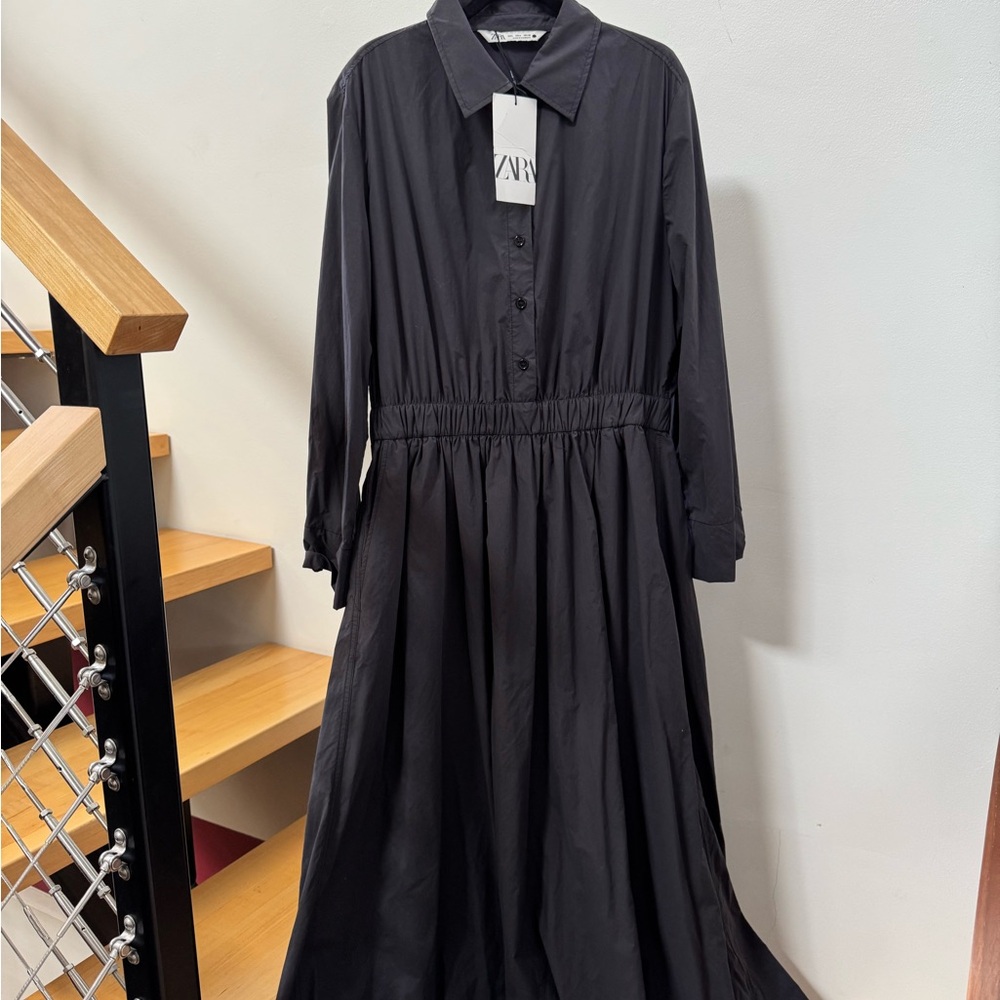 Zara Women’s Charcoal Lightweight Maxi Dress - NWT - Picture 2 of 5